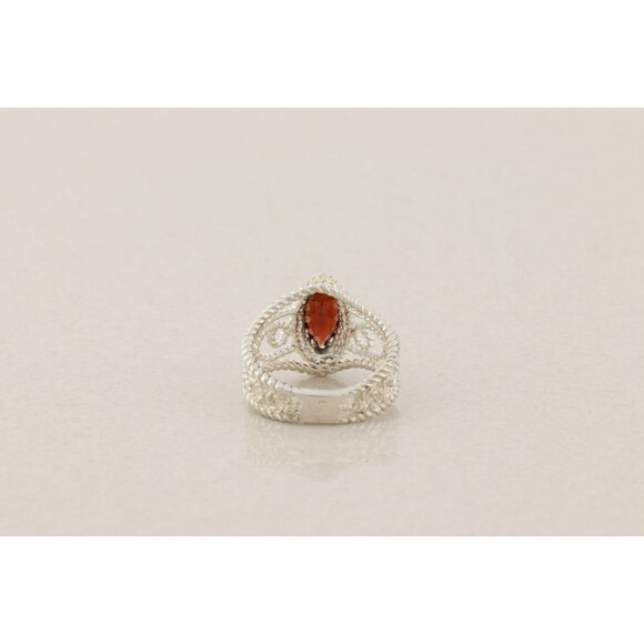 Sterling Silver Natural Garnet Ring Size 6 - Picture 7 of 7